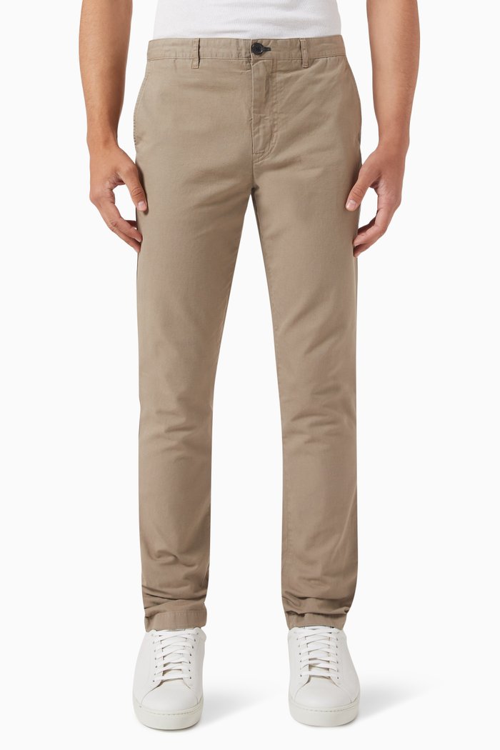 

Mid-fit Trousers in Cotton-linen Blend, Neutral