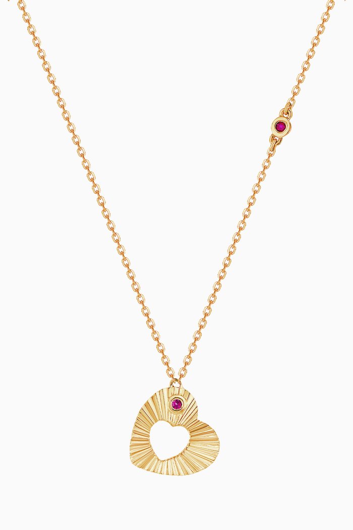

Farfasha Sunkiss Heart Ruby Necklace in 18kt Gold, Yellow