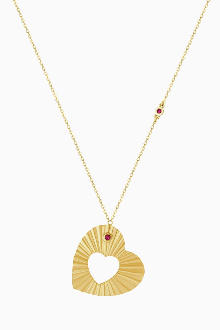 

Farfasha Sunkiss Heart Ruby Necklace in 18kt Yellow Gold