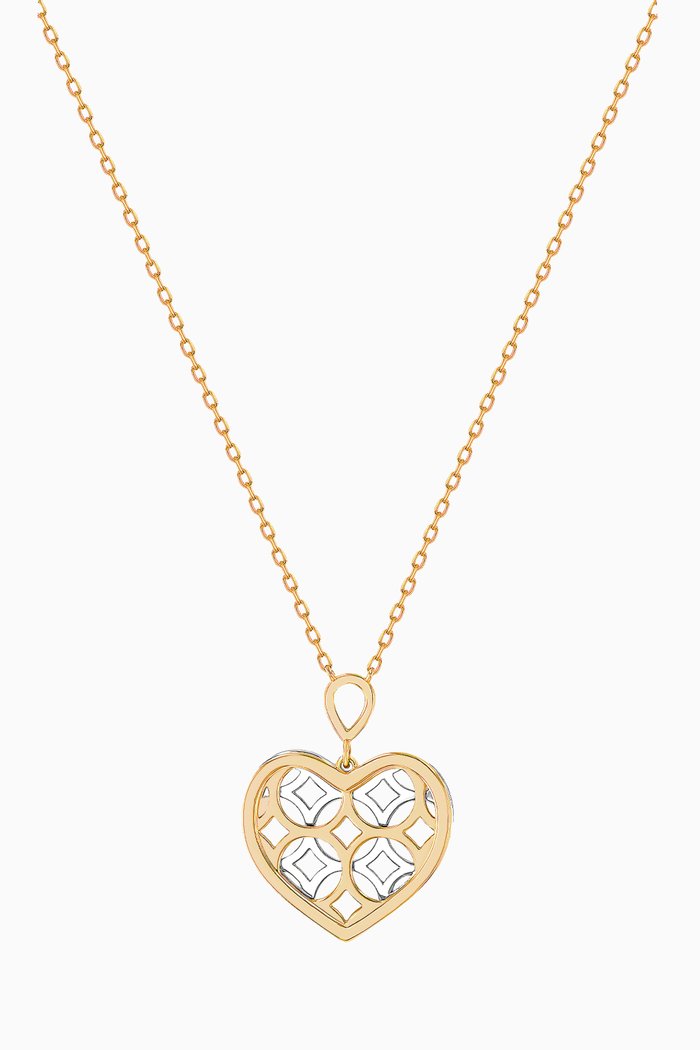 

Al Qasr Heart Necklace in 18kt White & Yellow Gold