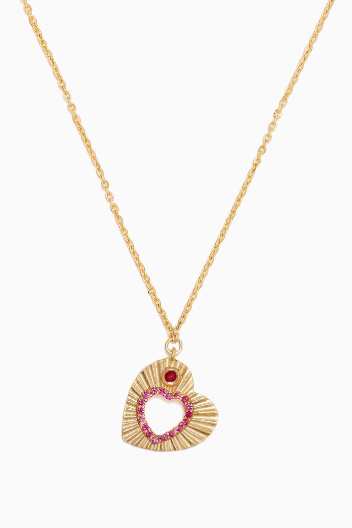 

Farfasha Sunkiss Heart Ruby Necklace in 18kt Gold, Yellow