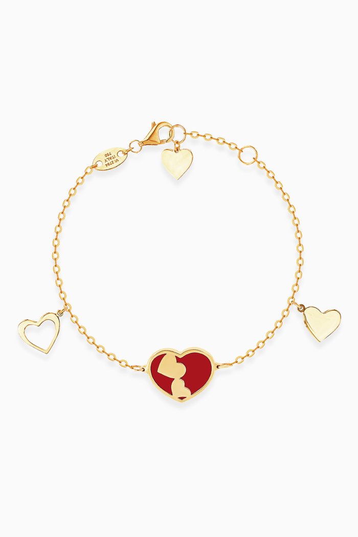 

Heart Coral Bracelet in 18kt Gold, Yellow