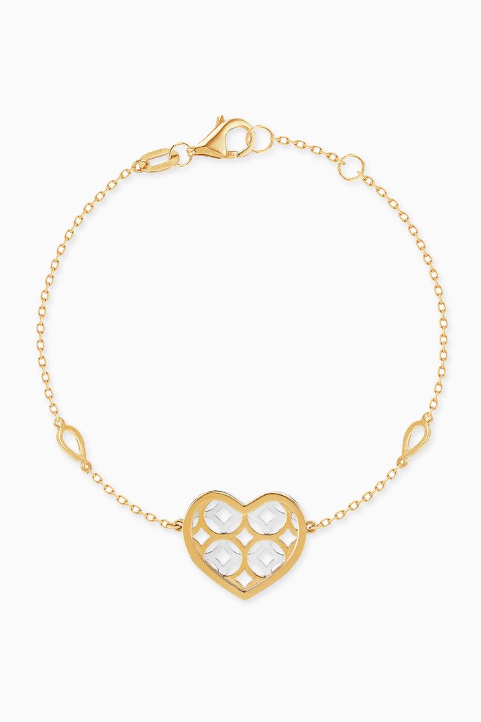

Al Qasr Heart Bracelet in 18kt White & Yellow Gold