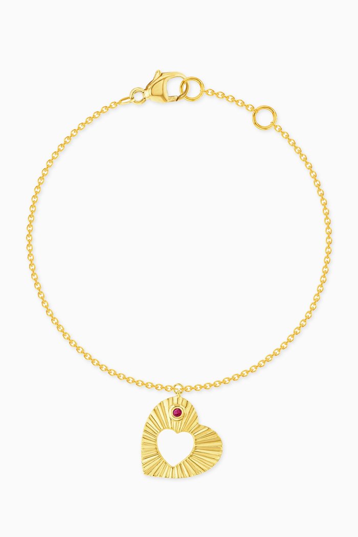 

Farfasha Sunkiss Heart Ruby Bracelet in 18kt Gold, Yellow
