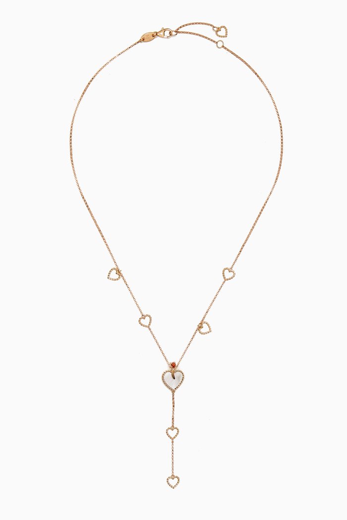 

Farfasha Petali del Mare Garnet Lariat Necklace in 18kt Rose Gold