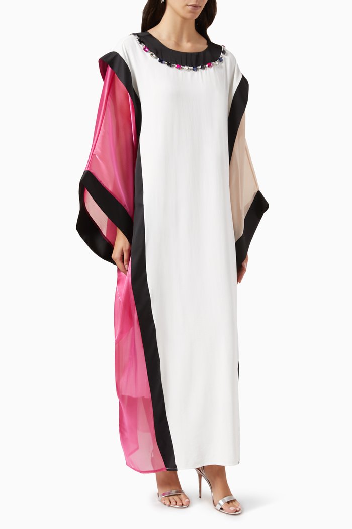 

Crystal-embellished Colour-block Maxi Dress, Pink