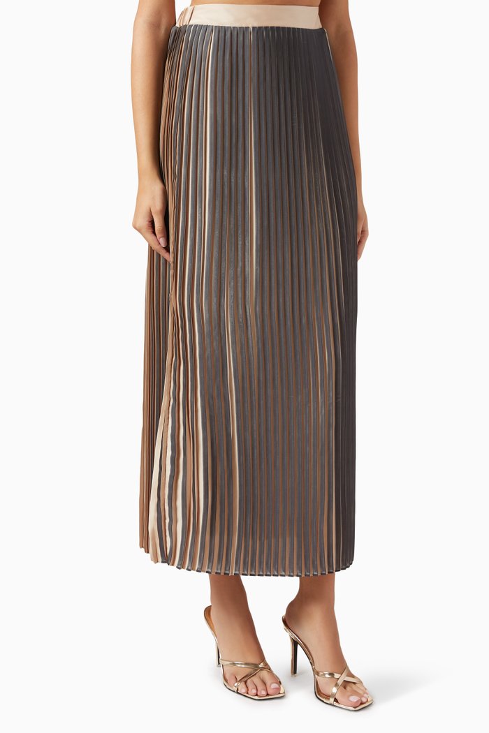 

Pleated Maxi Skirt, Gold
