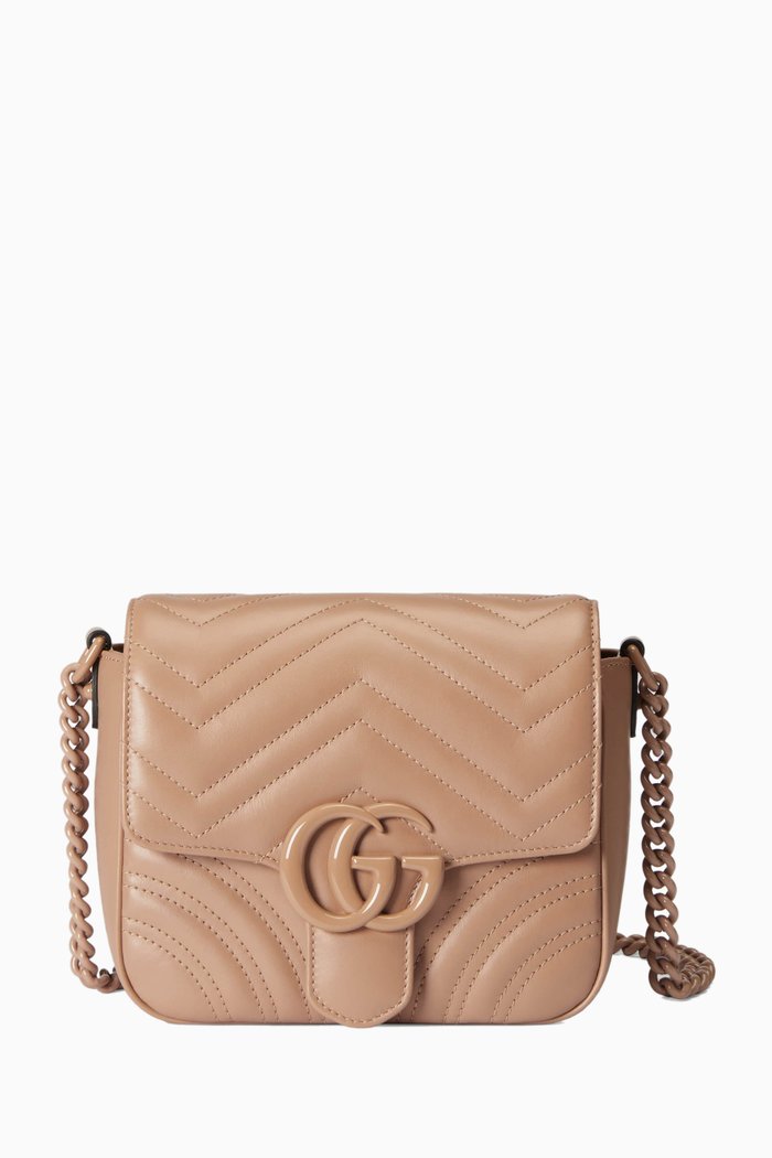 

Mini GG Marmont Flap Shoulder Bag in Matelassé Leather, Neutral