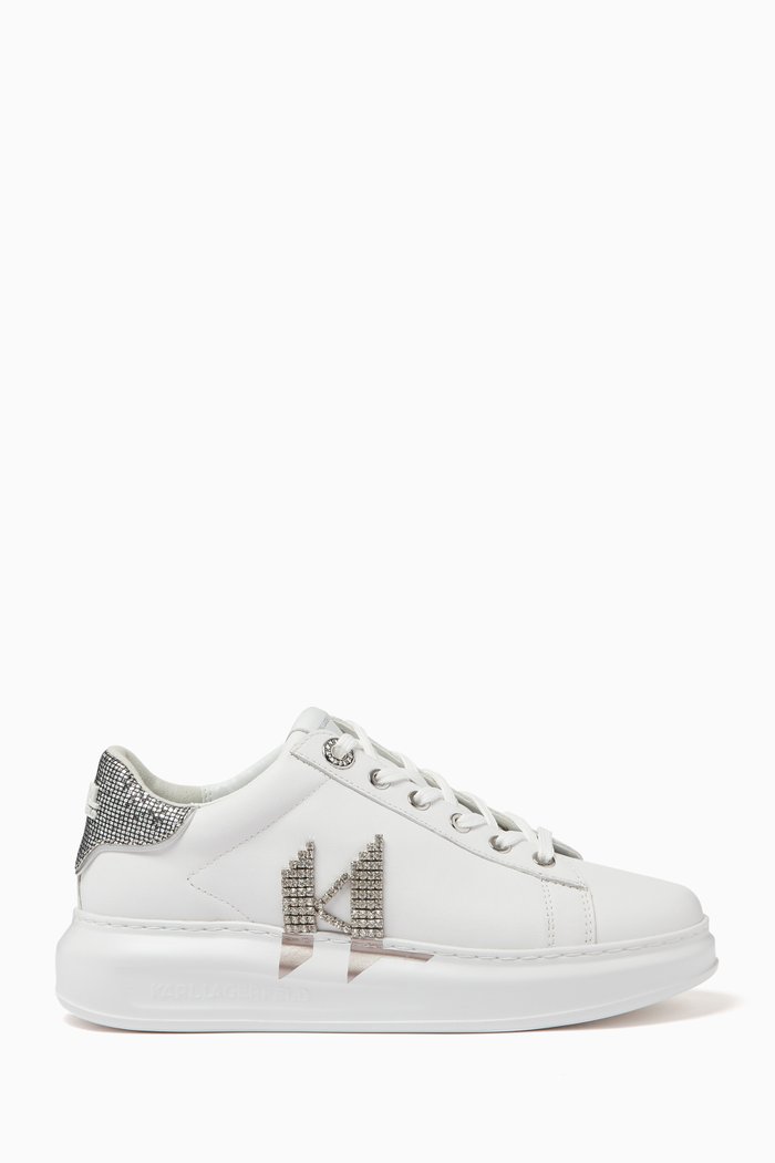 Kapri Monogram Sneakers in Leather, White
