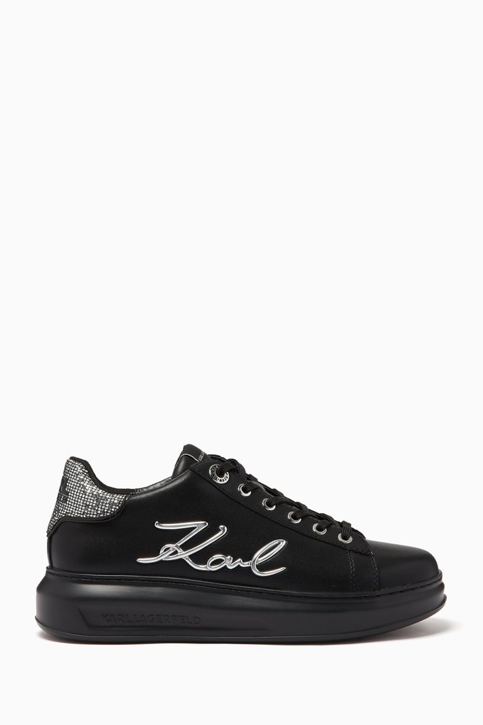 

Kapri Signature Sneakers in Leather, Black