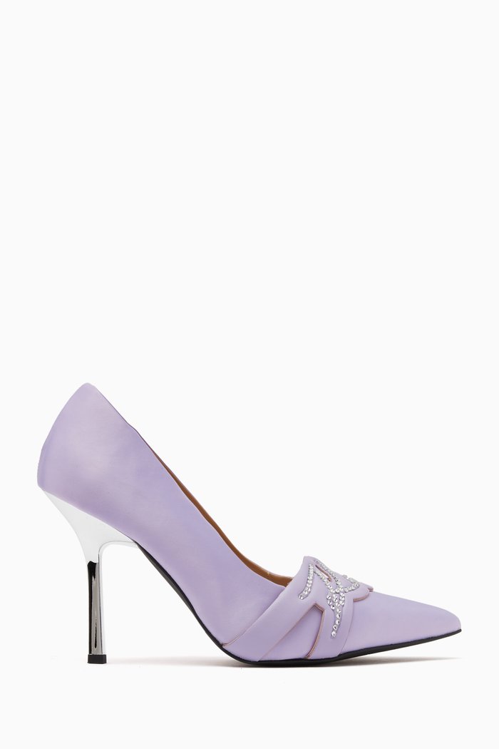 

Sarabande Signature Logo Court Pumps in Leather, Purple