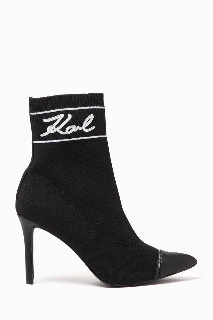 

Pandara Signia Ankle Boots in Knit, Black
