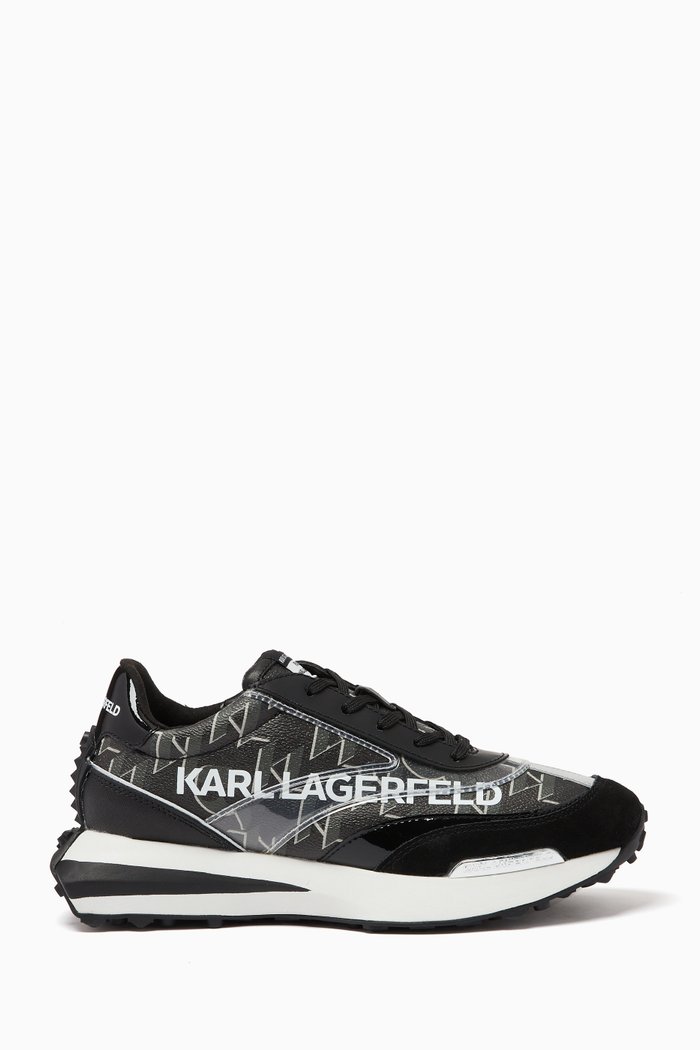 Zone Flo Sneakers in Recycled Leather, Black