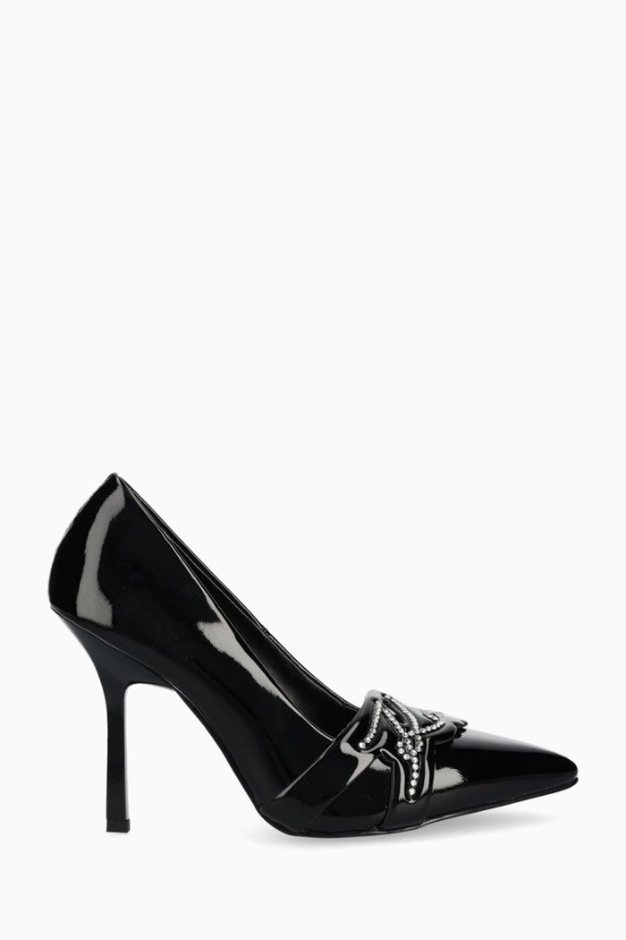 Sarabande 85 Signature Logo Court Pumps in Leather, Black