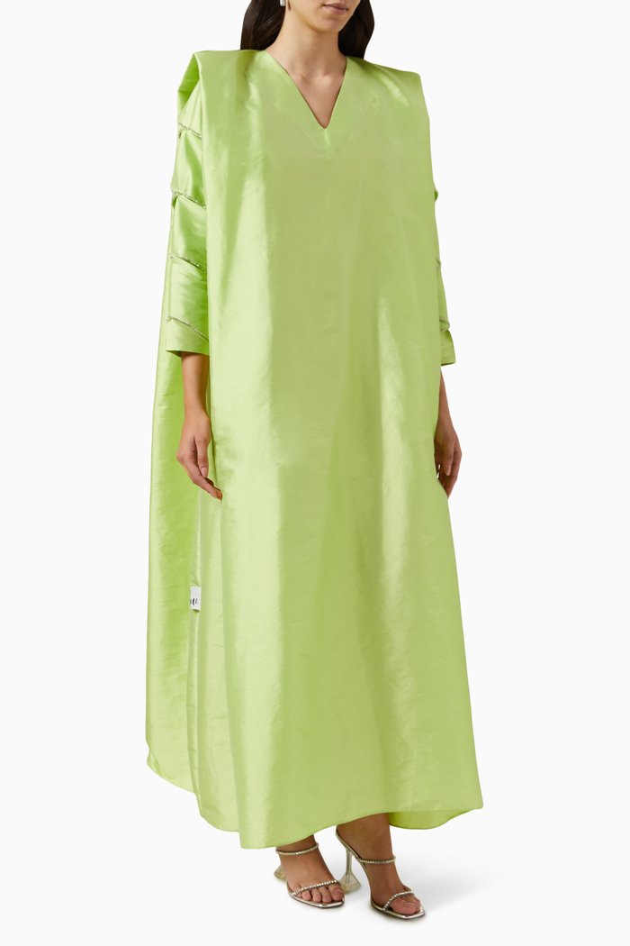 

Crystal-embellished Kaftan in Taffeta, Yellow