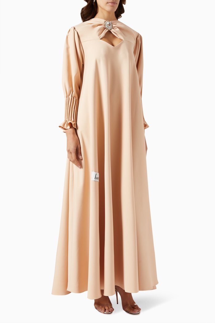 

Brooch Dress in Crepe, Neutral
