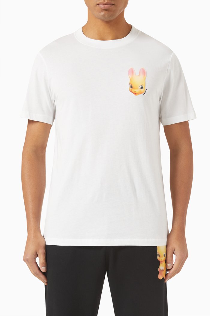

Rabbit Print T-shirt in Cotton Jersey, White