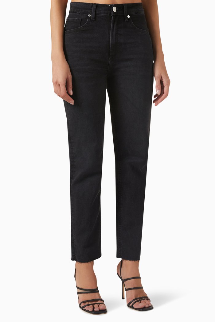 

Jayn Straight-cut Jeans in Stretch Denim, Black