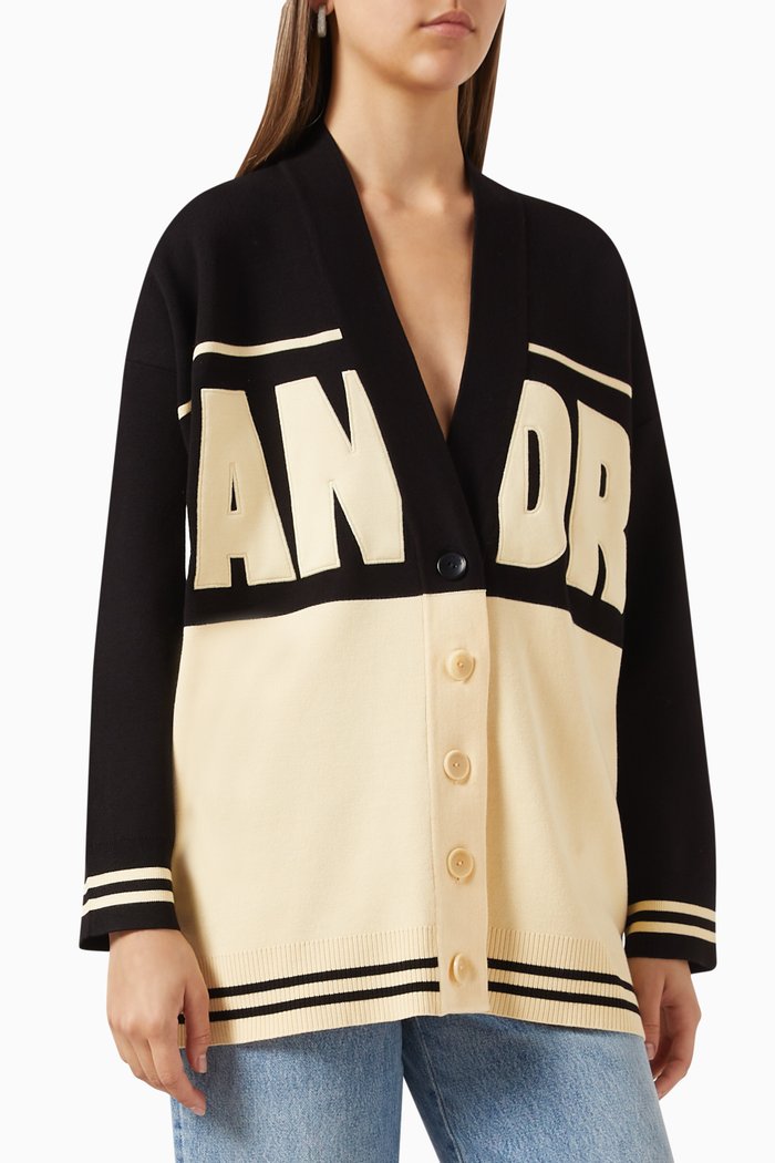 Oversized Logo Cardigan in Knit, Multicolour