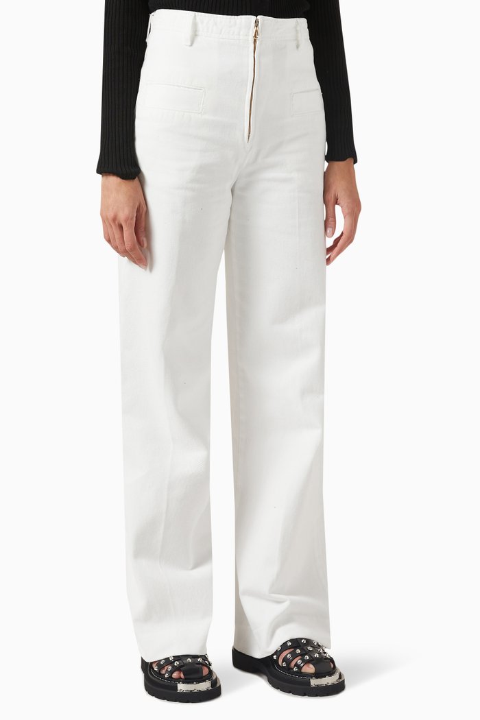 

Bari High-rise Jeans in Denim, White