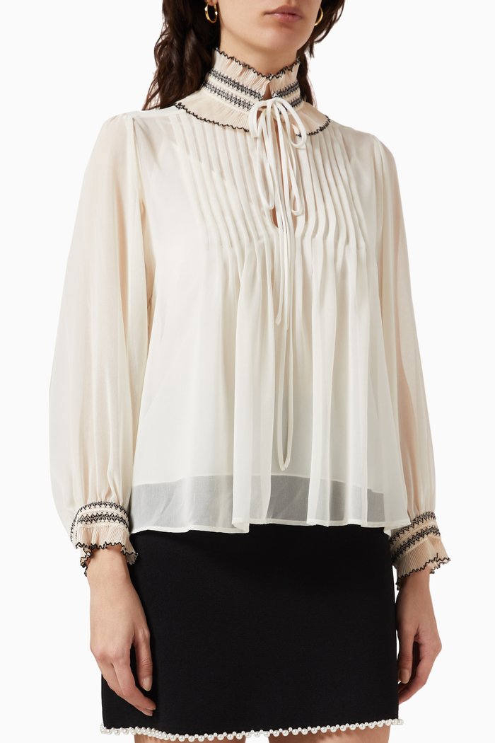 

Jacinthe Blouse in Chiffon, Brown