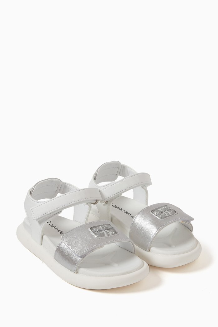 

Logo Velcro Sandals, Silver