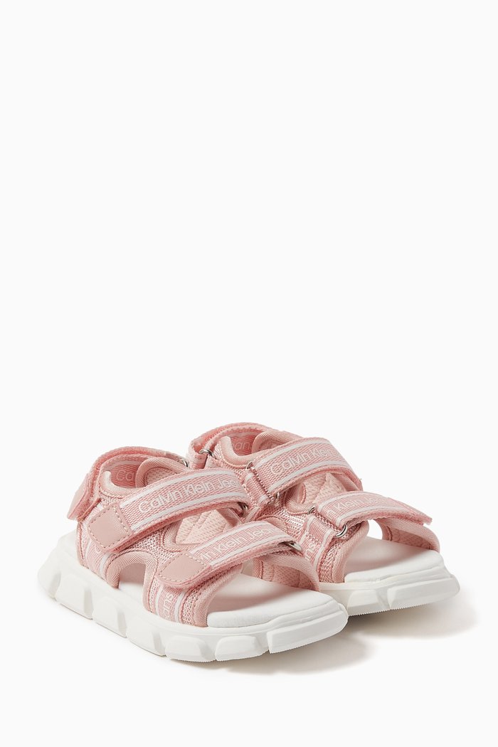 

Logo Velcro Sandals, Pink