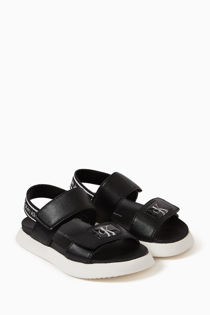 

Logo Velcro Sandals, Black