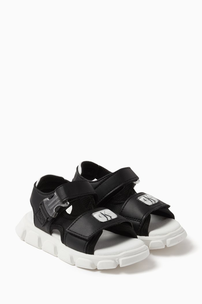 

Logo Velcro Sandals, Black