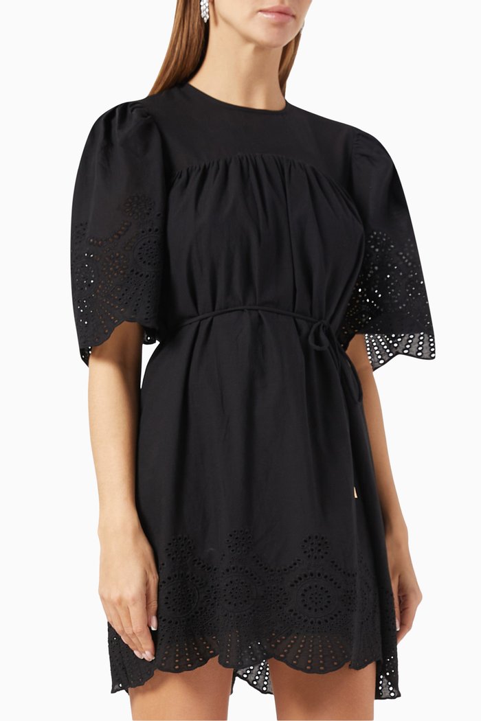 

Starling Mini Dress in Cotton Blend, Black