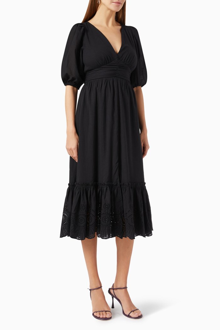 

Starling Midi Dress in Cotton-blend, Black
