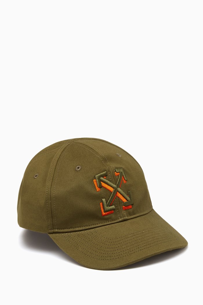 

Double Arrows Baseball Cap in Cotton Gabardine, Green