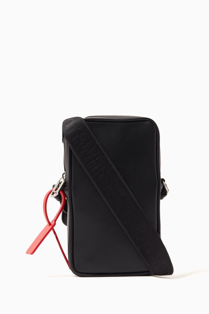 

Hard Core Phone Crossbody in Leather, Black