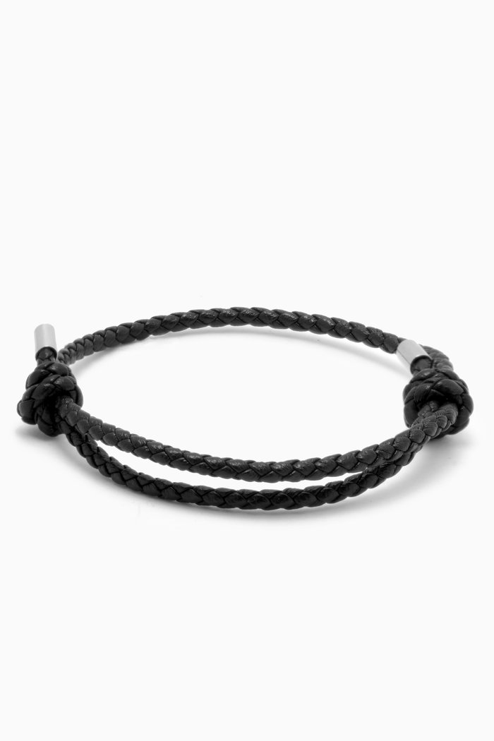 

Francesco Bracelet in Woven Leather, Black