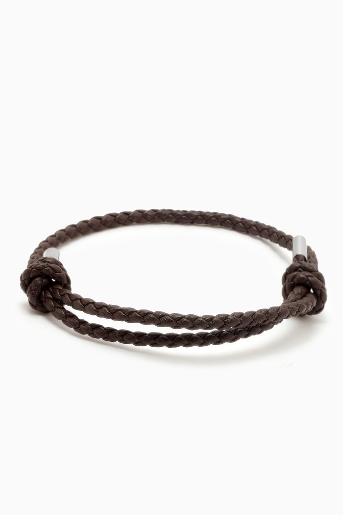 

Francesco Bracelet in Woven Leather, Brown