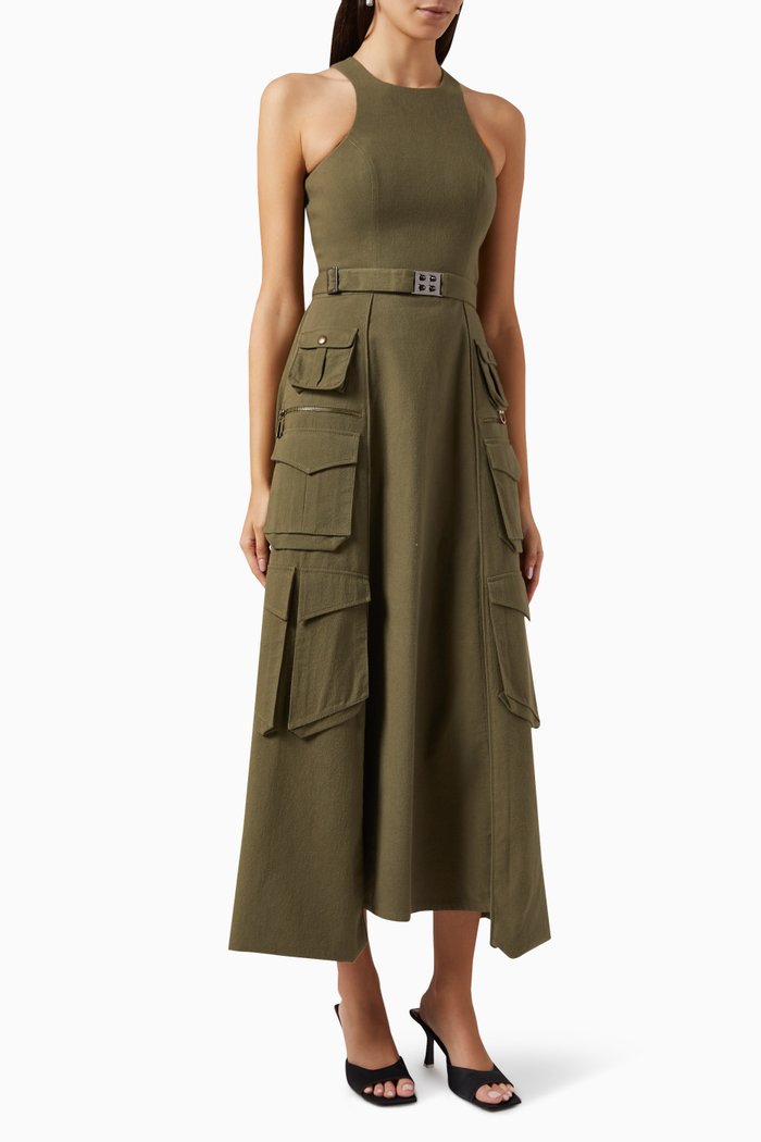 

Utility Dress in Cotton, Green
