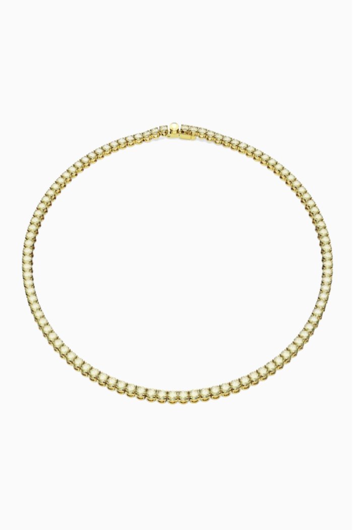 

Matrix Tennis Necklace in Gold-plated Metal, Yellow