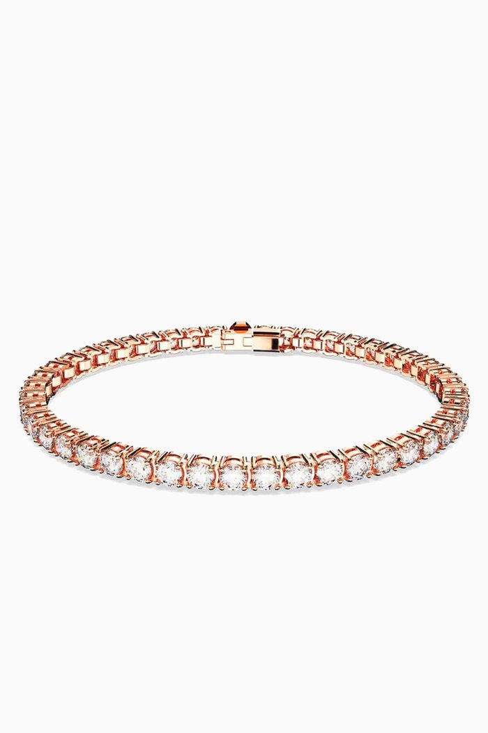 Matrix Tennis Bracelet in Rose-gold Plated Metal