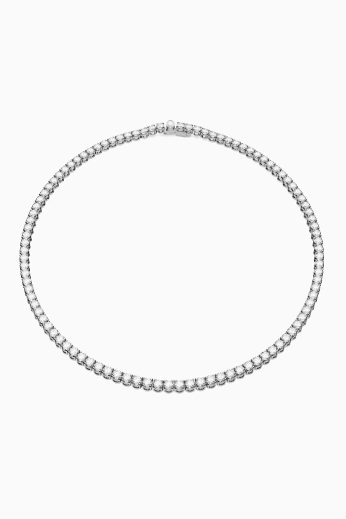 

Matrix Tennis Necklace in Rhodium-plated Metal, Silver