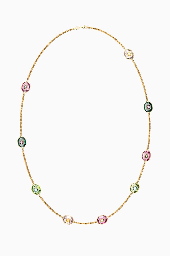 

Chroma Necklace in Gold-plated Metal, Multicolour