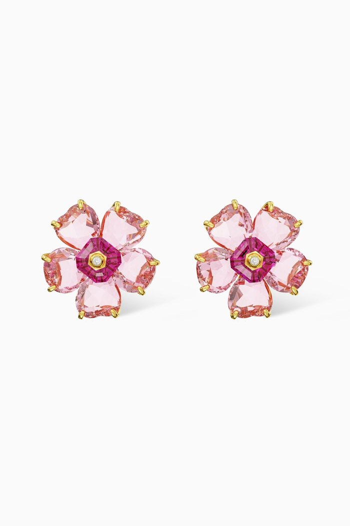 

Florere Stud Earrings in Gold-plated Metal, Pink