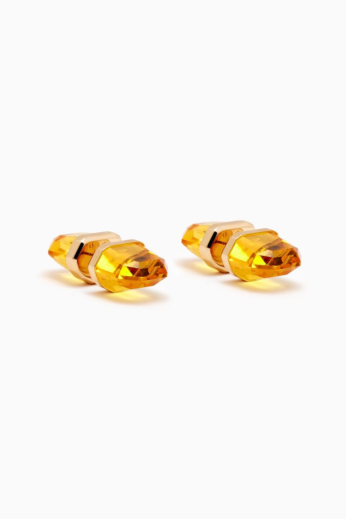 

Lucent Crystal Stud Earrings in Gold-plated Metal, Yellow