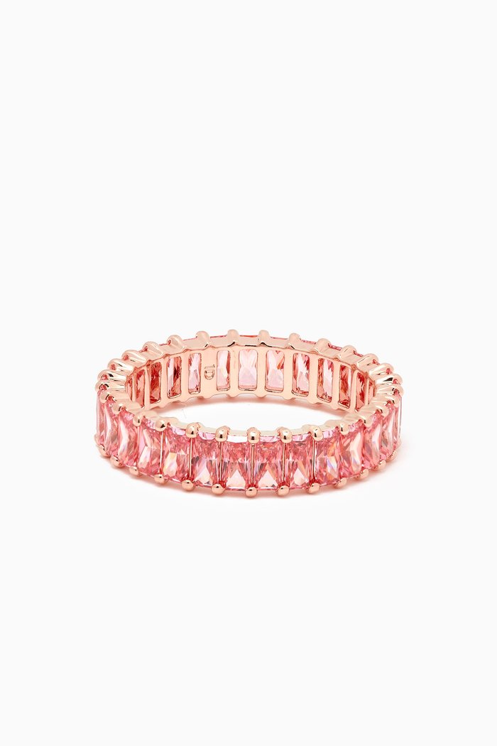 

Matrix Crystal Ring in Rose Gold-plated Metal, Pink