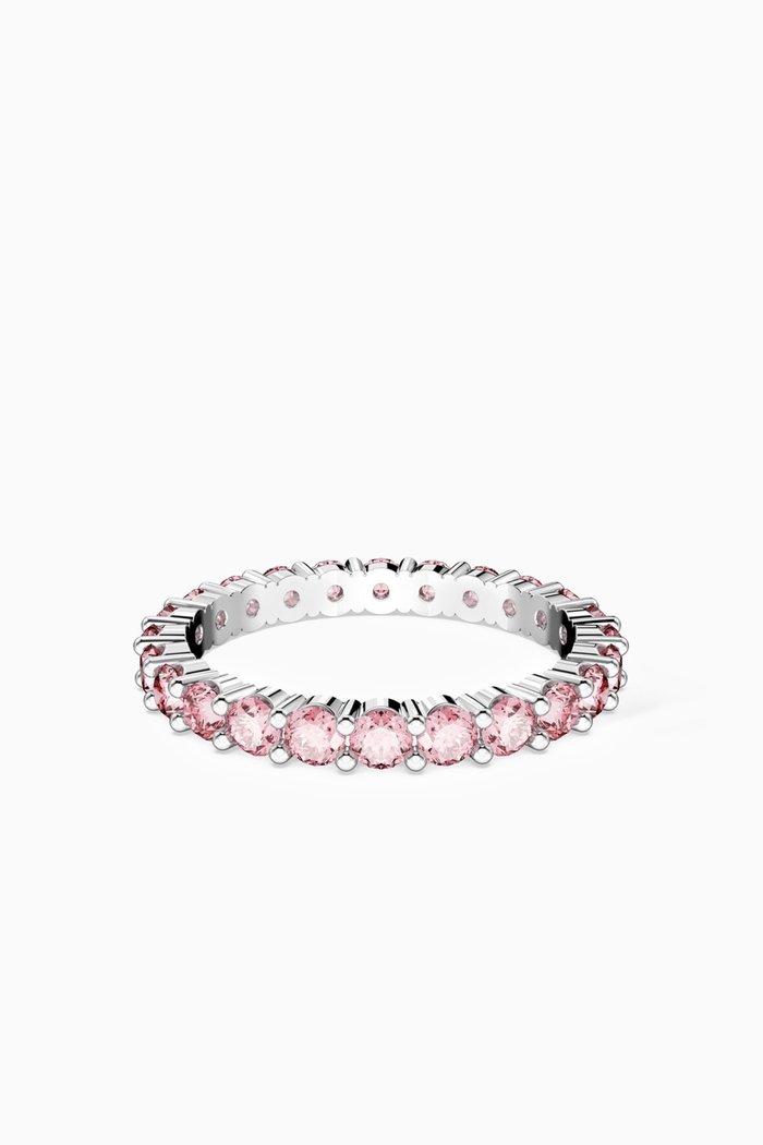

Matrix Ring in Rhodium-plated Metal, Pink