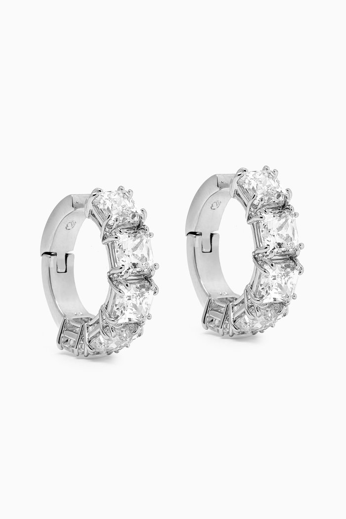 

Millenia Crystal Clip-on Cuffs in Rhodium-plated Metal, Silver