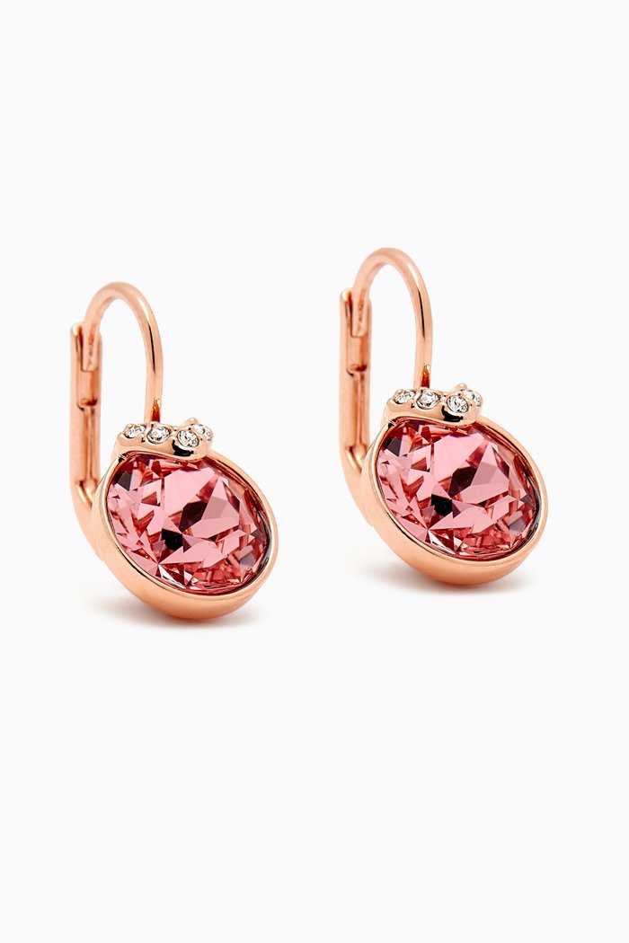 

Bella V Crystal Earrings in Rose Gold-plated Metal, Pink