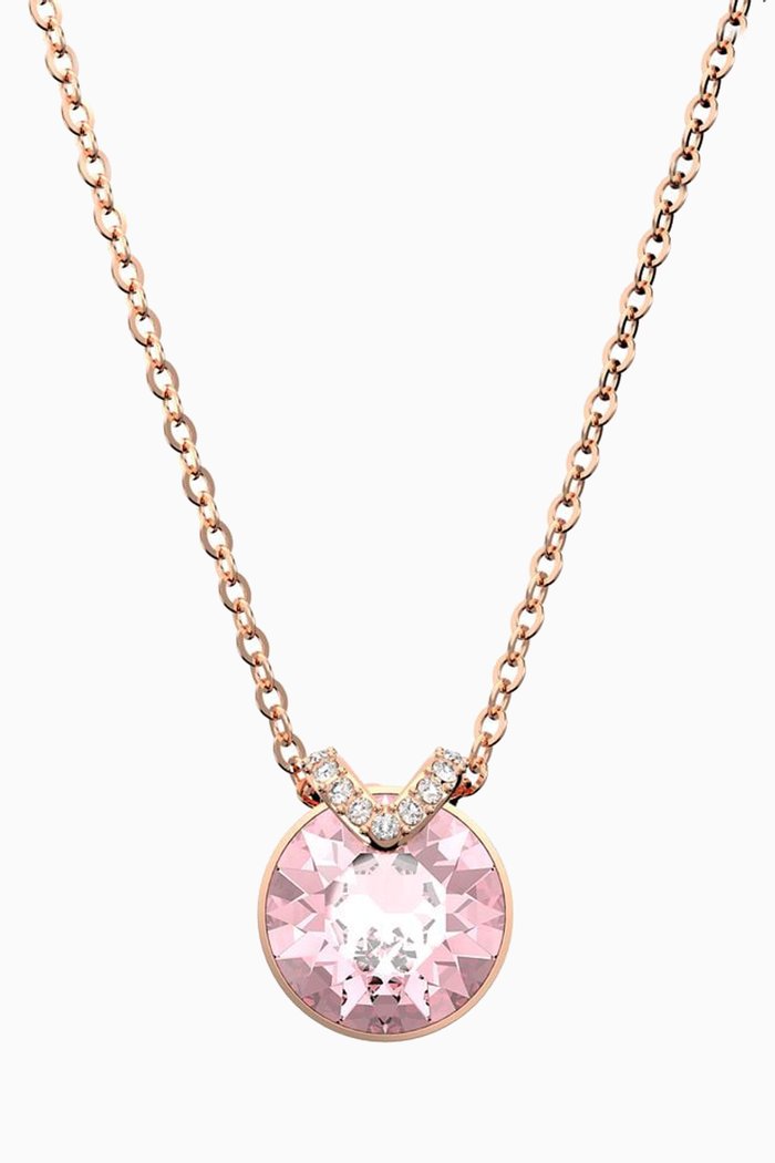 

Bella V Crystal Necklace in Rose Gold-plated Metal, Pink