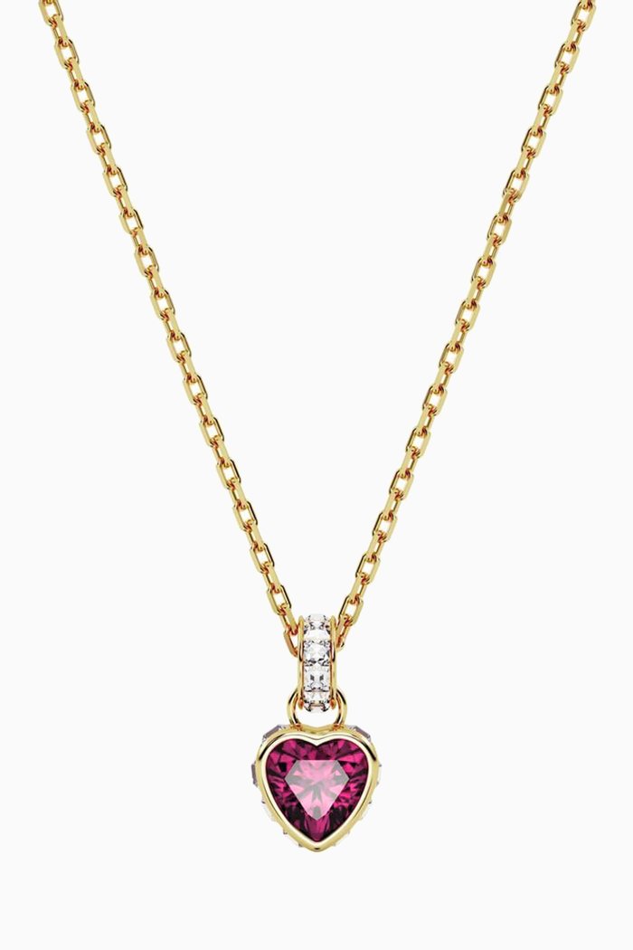 

Stilla Heart Pendant Necklace in Gold-plated Metal, Red
