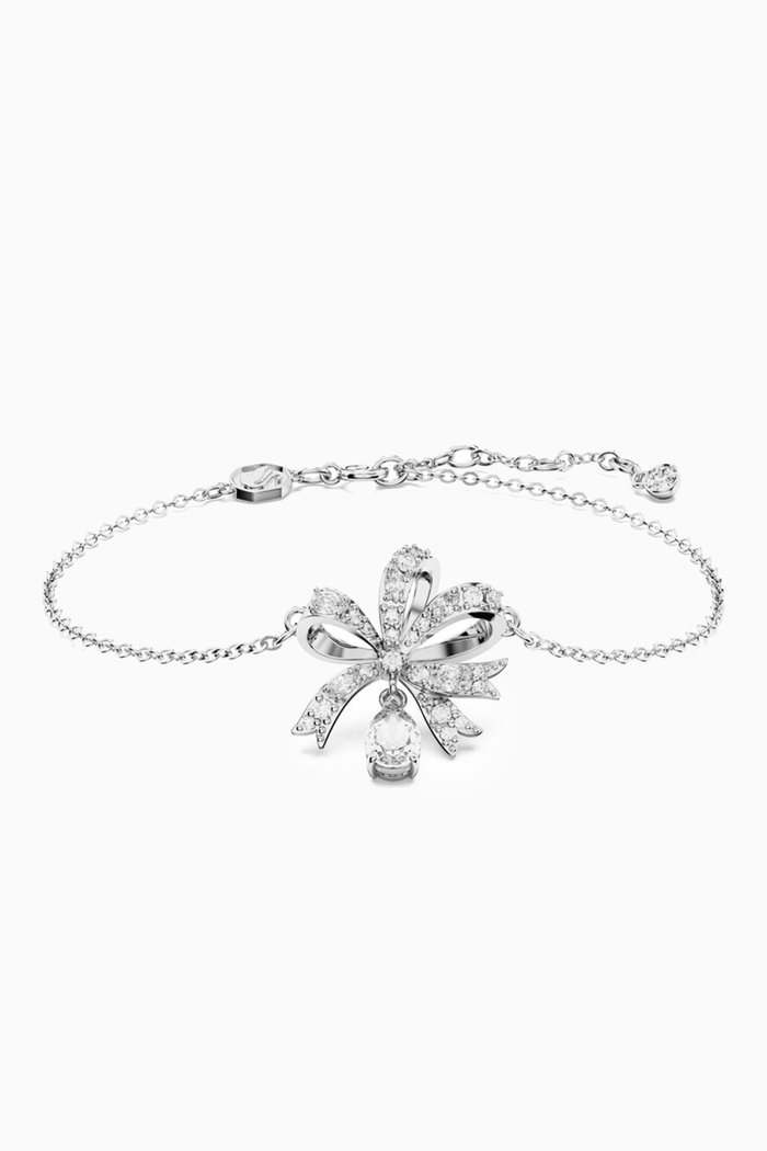 

Volta Bow Crystal Bracelet in Rhodium-plated Metal, Silver