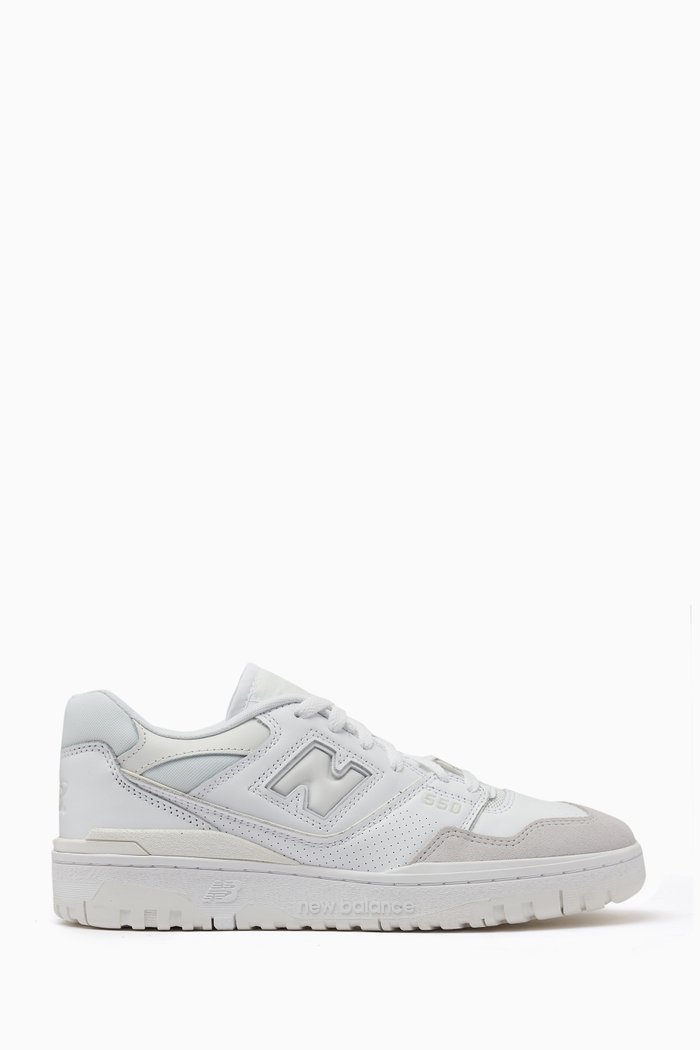 550 Unisex Sneakers in Leather & Suede, White